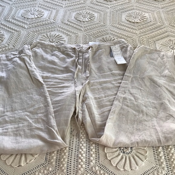 Linen drawstring pants - Picture 2 of 3